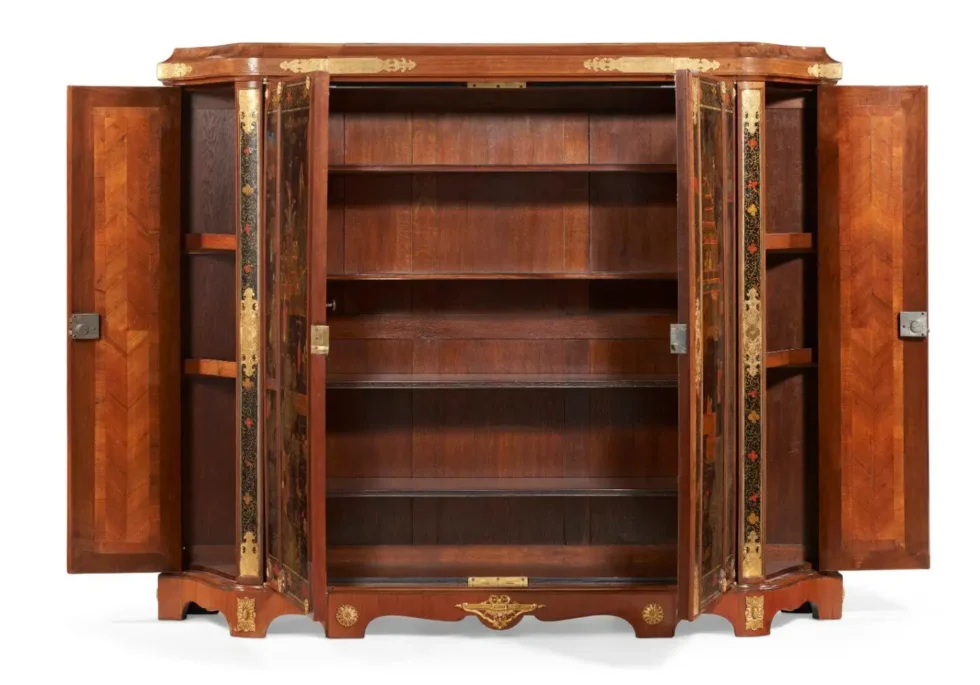 Rare Louis XV Ormolu-Mounted Tulipwood and Chinese Lacquer Cabinet - Image 11