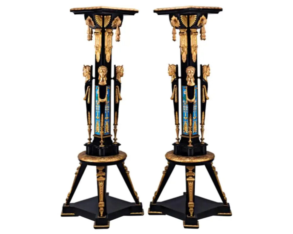 Charles-Guillame Diehl and Jean Brandely Museum Quality Neo-Grec Torchères, 1870 - Image 2