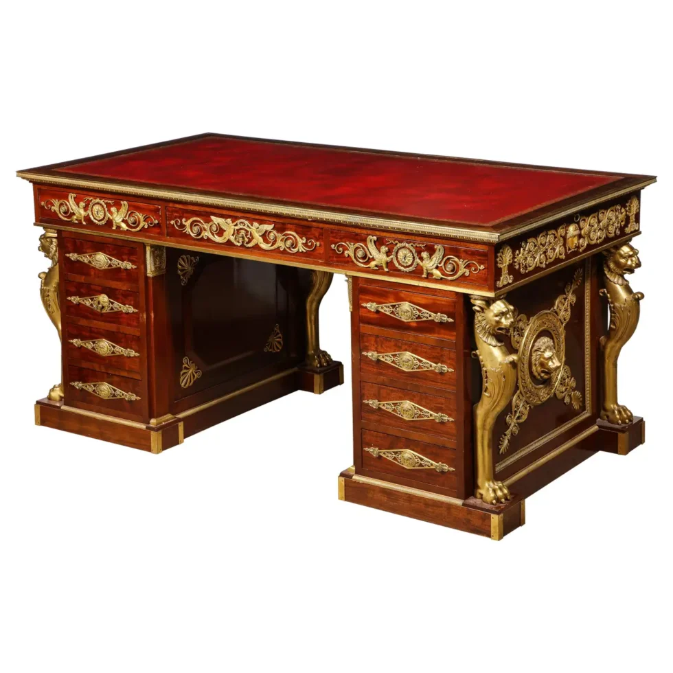 Alexandre Chevrie, Museum French Ormolu Mounted Mahogany Royal Executive Desk