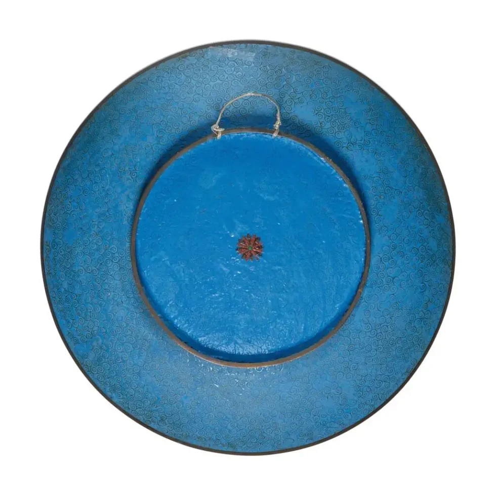 A Massive Museum Pair of Meiji Period Japanese Cloisonne Enamel Chargers Plates - Image 4