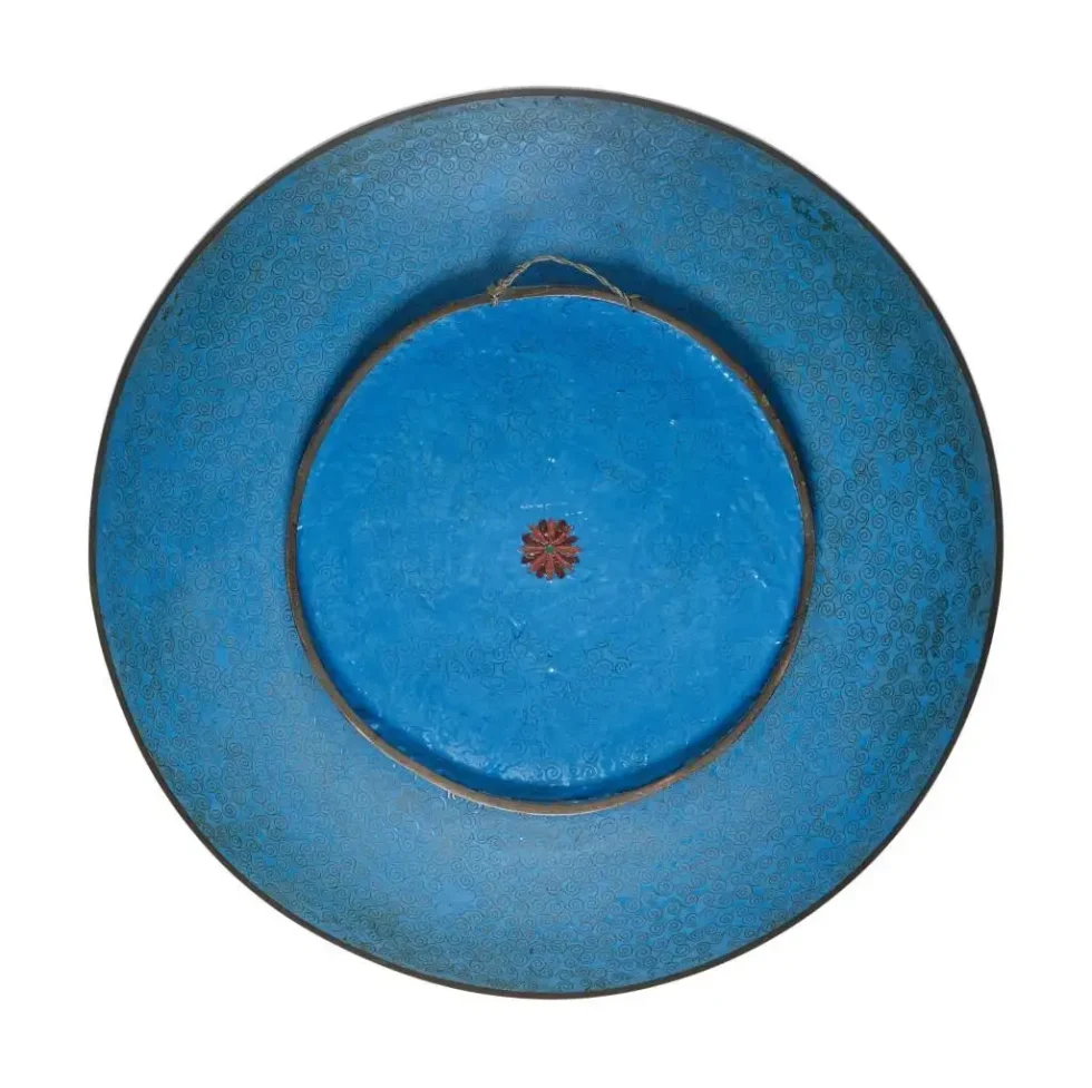 A Massive Museum Pair of Meiji Period Japanese Cloisonne Enamel Chargers Plates - Image 5