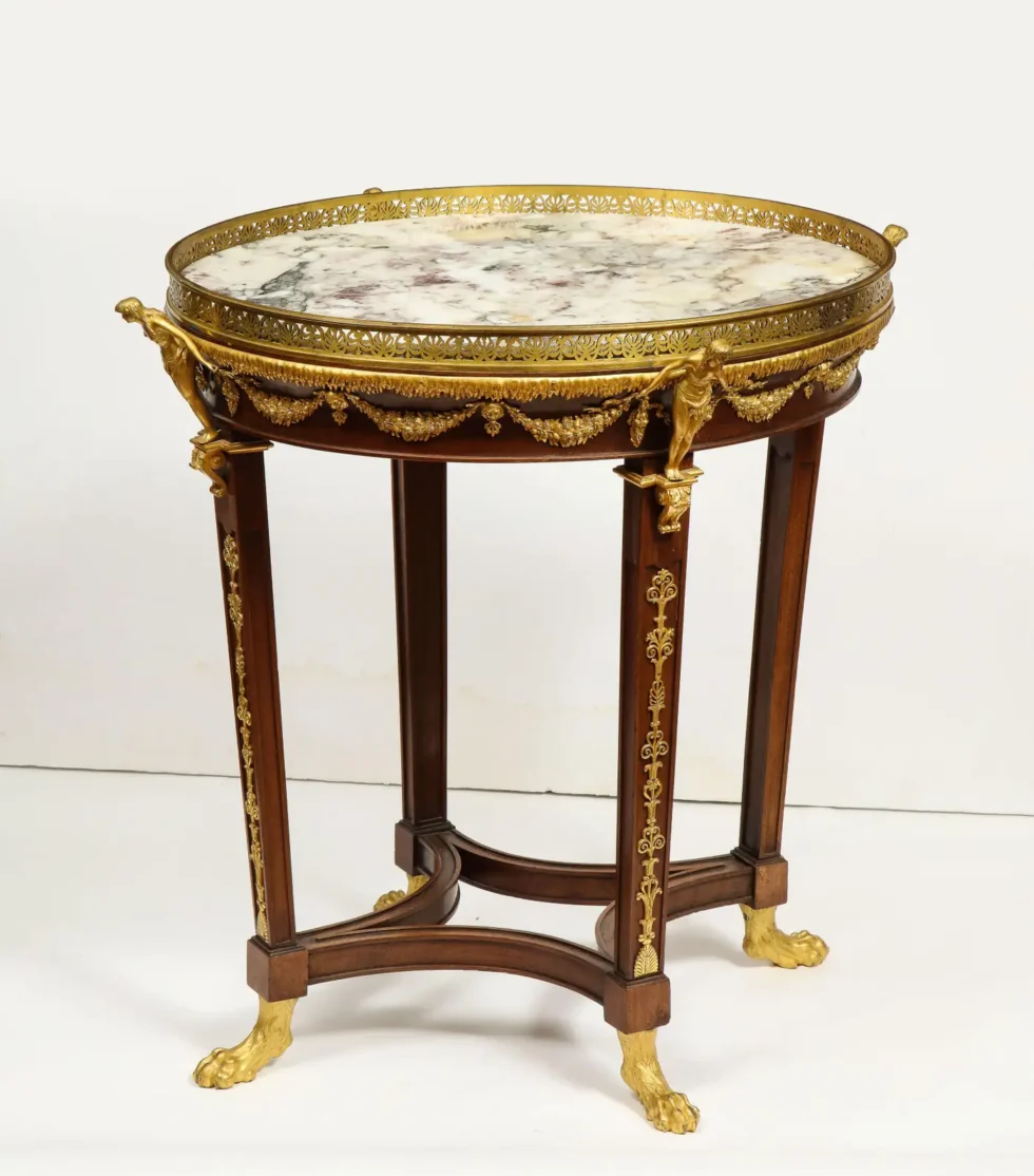 Extremely Fine Russian Empire Ormolu Mounted Mahogany Center Table - Image 3