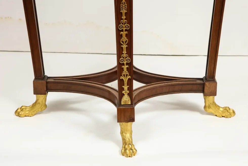 Extremely Fine Russian Empire Ormolu Mounted Mahogany Center Table - Image 4