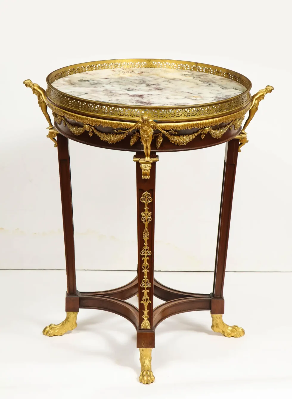 Extremely Fine Russian Empire Ormolu Mounted Mahogany Center Table - Image 12