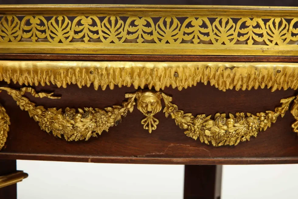 Extremely Fine Russian Empire Ormolu Mounted Mahogany Center Table - Image 14