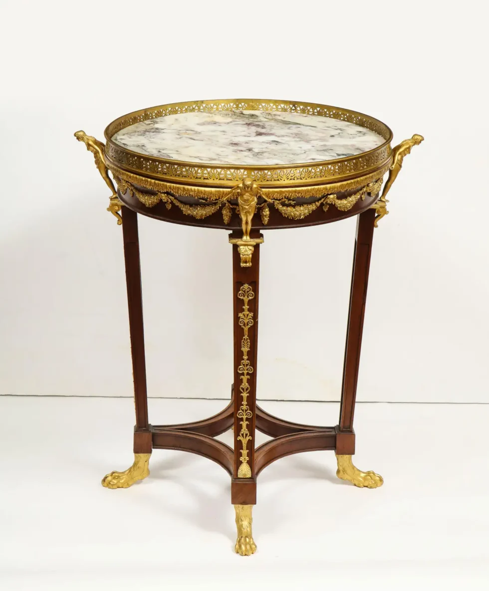 Extremely Fine Russian Empire Ormolu Mounted Mahogany Center Table - Image 16