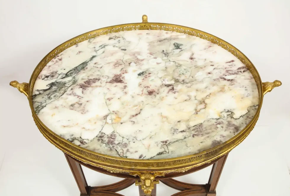 Extremely Fine Russian Empire Ormolu Mounted Mahogany Center Table - Image 17