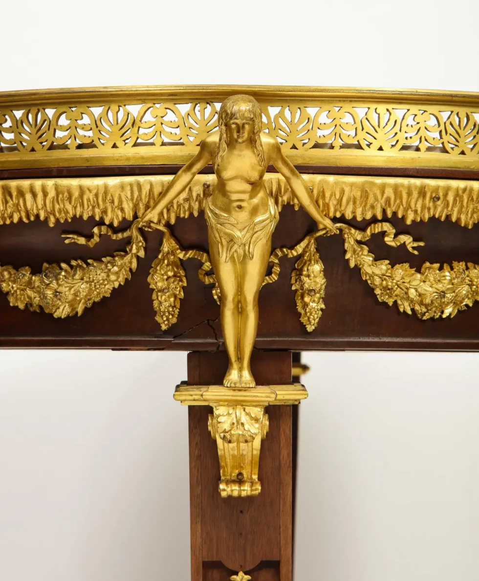 Extremely Fine Russian Empire Ormolu Mounted Mahogany Center Table - Image 18