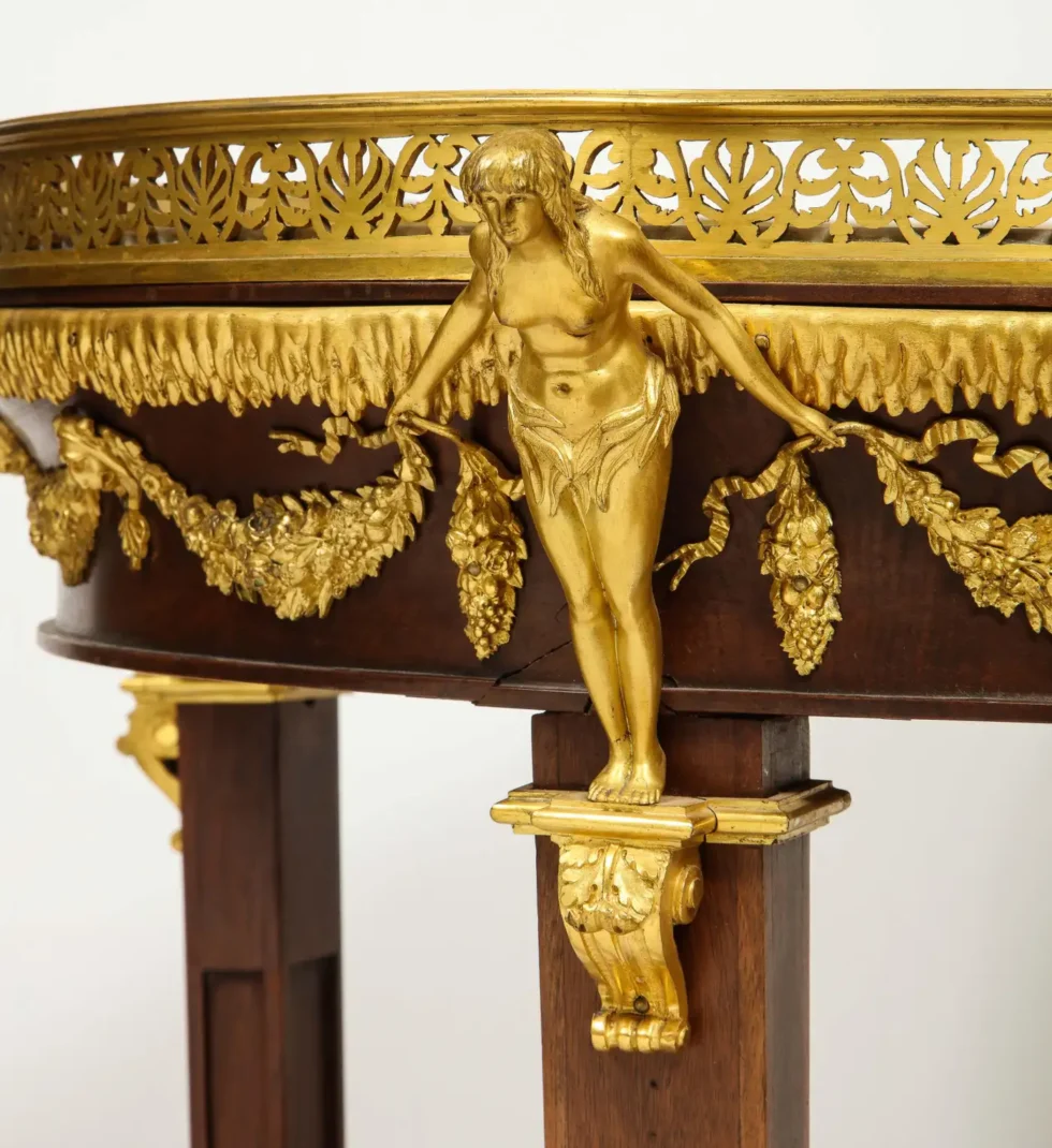 Extremely Fine Russian Empire Ormolu Mounted Mahogany Center Table - Image 19