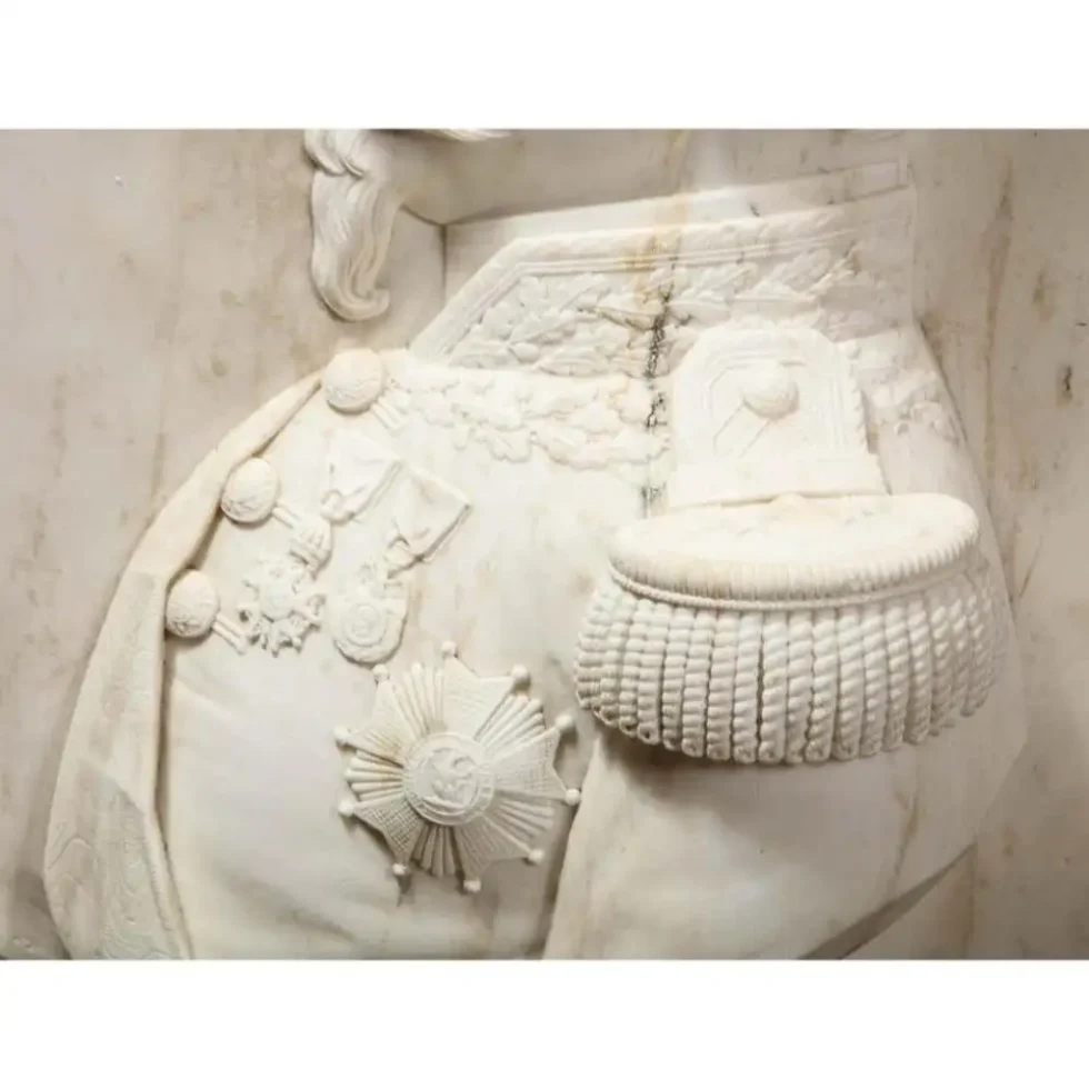 Museum Quality French White Marble Roundel Relief of Emperor Napoleon III, 1860 - Image 6