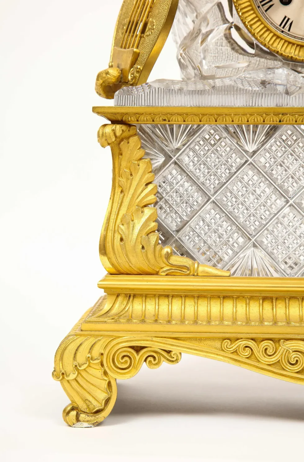 An Exquisite French Empire Ormolu and Cut-Crystal Clock, c. 1815 - Image 5