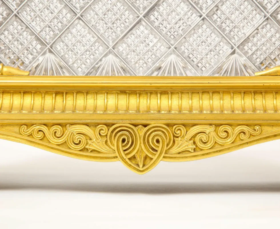 An Exquisite French Empire Ormolu and Cut-Crystal Clock, c. 1815 - Image 6