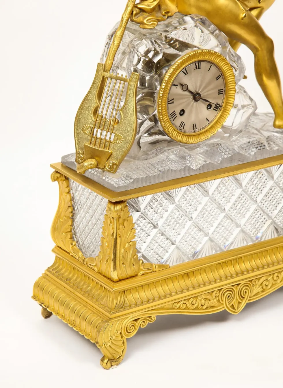 An Exquisite French Empire Ormolu and Cut-Crystal Clock, c. 1815 - Image 9