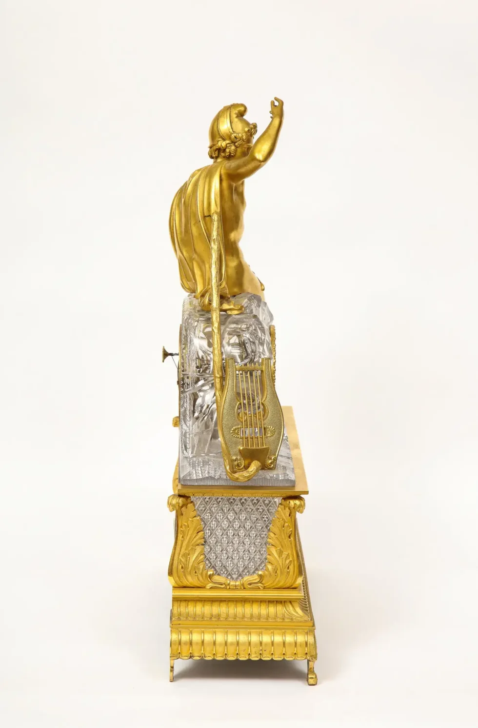 An Exquisite French Empire Ormolu and Cut-Crystal Clock, c. 1815 - Image 10