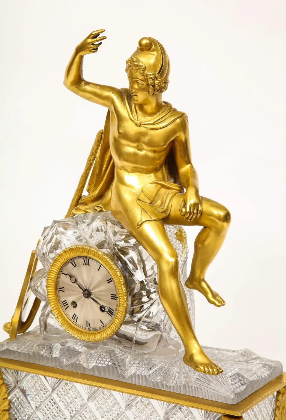 An Exquisite French Empire Ormolu and Cut-Crystal Clock, c. 1815 - Image 17