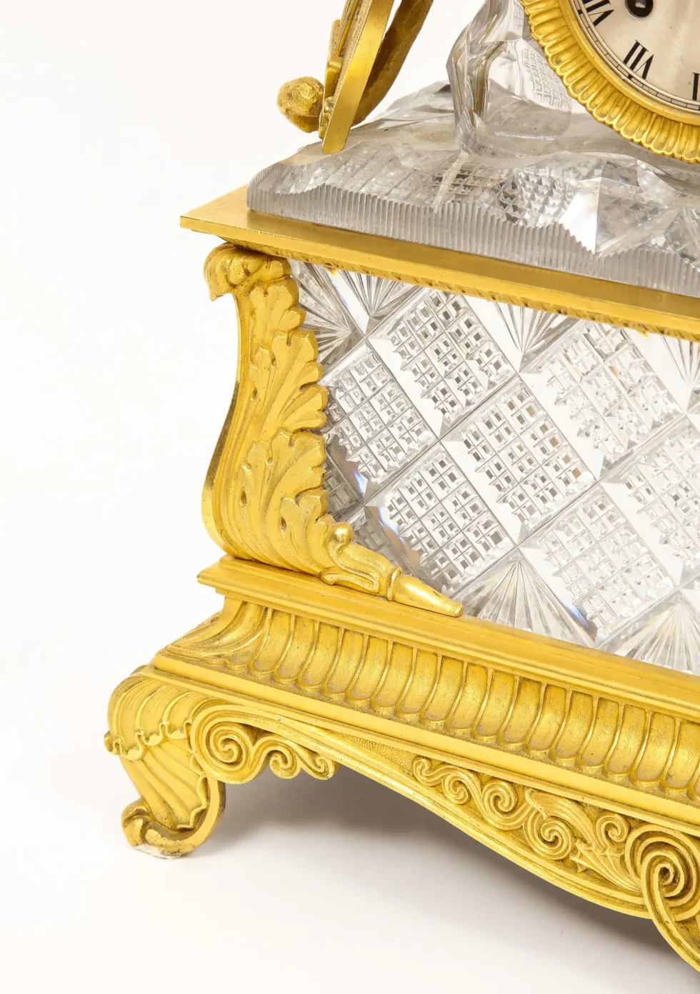 An Exquisite French Empire Ormolu and Cut-Crystal Clock, c. 1815 - Image 18