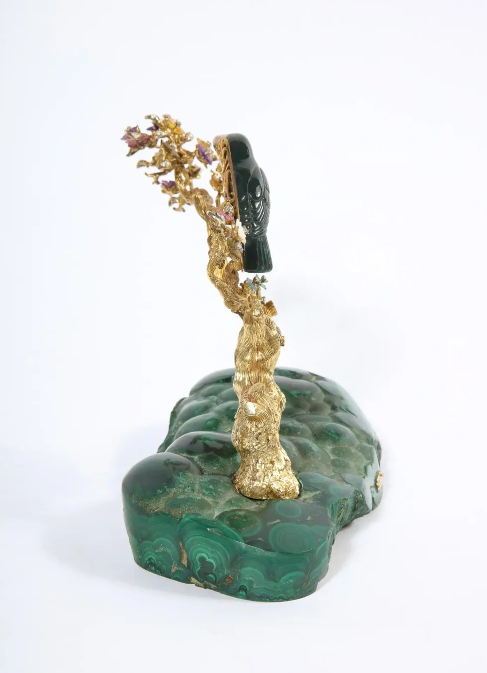 18K Gold, Diamonds, Amethyst, Tourmaline, Bloodstone, and Jasper Toucan Bird - Image 6