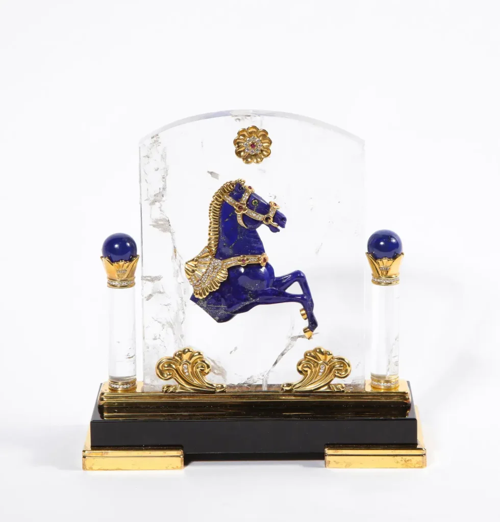 Mellerio Paris, A French Gold, Diamond, Silver-Gilt, Rock-Crystal, & Lapis Horse - Image 2