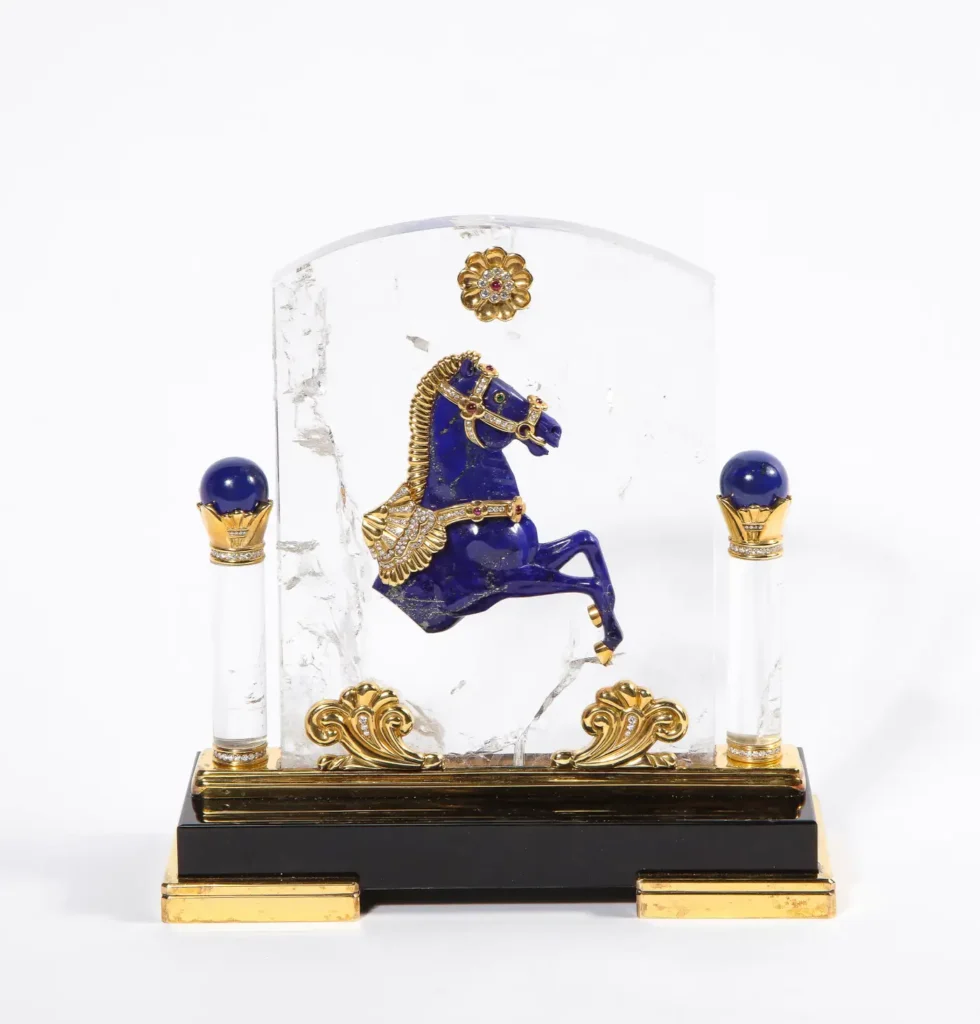 Mellerio Paris, A French Gold, Diamond, Silver-Gilt, Rock-Crystal, & Lapis Horse - Image 3