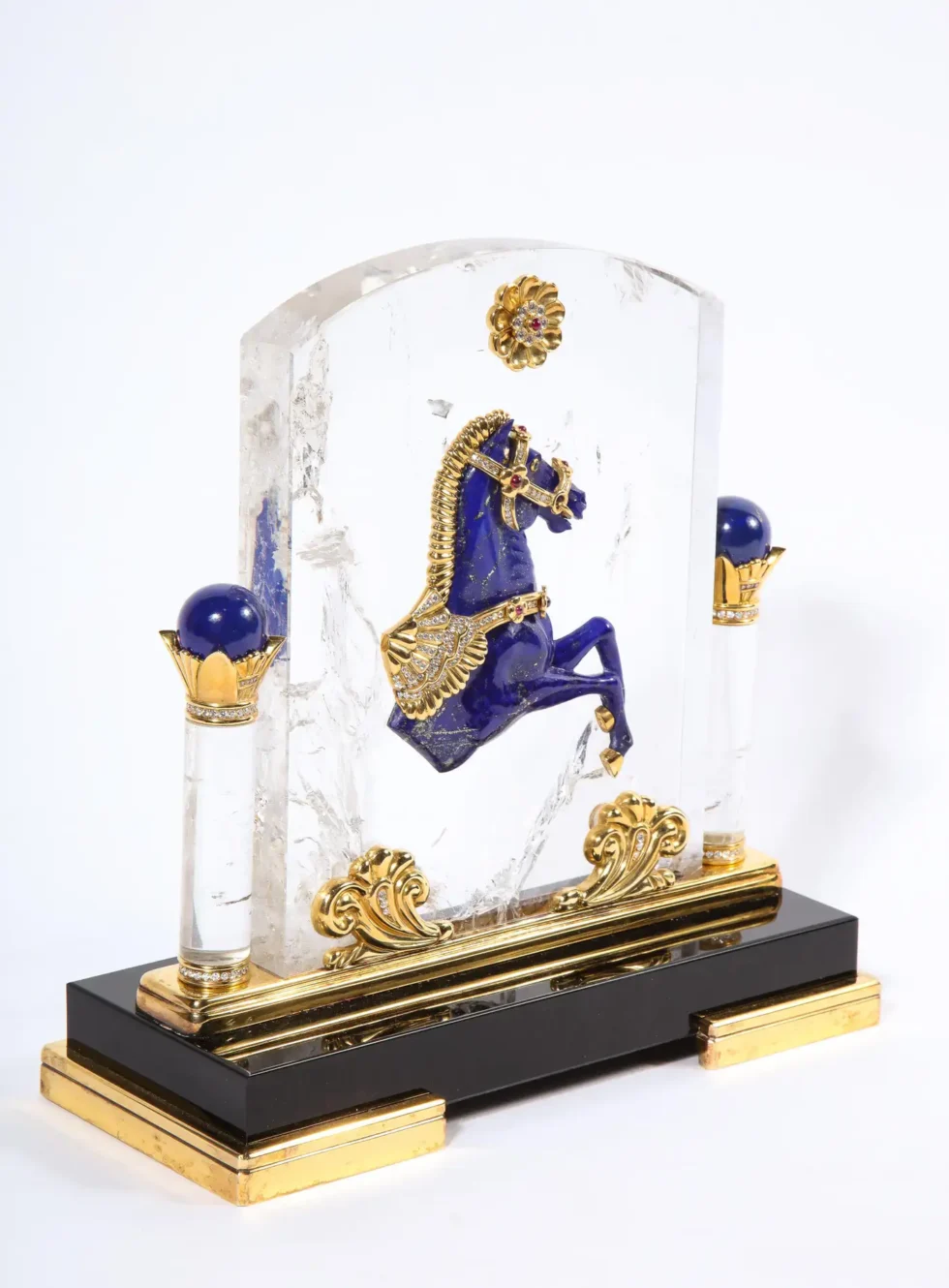 Mellerio Paris, A French Gold, Diamond, Silver-Gilt, Rock-Crystal, & Lapis Horse - Image 4