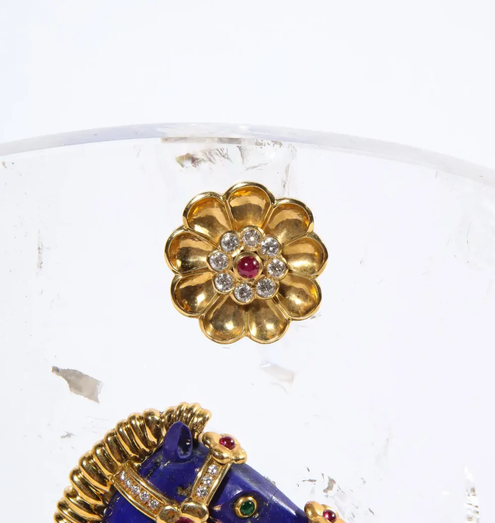 Mellerio Paris, A French Gold, Diamond, Silver-Gilt, Rock-Crystal, & Lapis Horse - Image 8