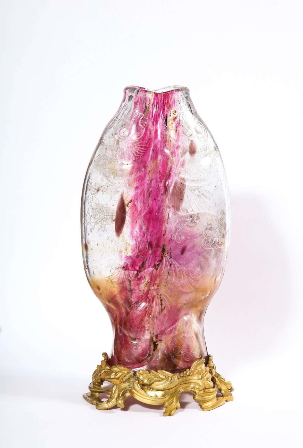 Emile Galle, A Rare & Important Ormolu-Mounted Double Carp Fish Pink-Glass Vase - Image 10
