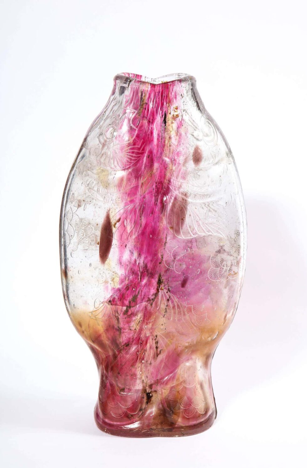 Emile Galle, A Rare & Important Ormolu-Mounted Double Carp Fish Pink-Glass Vase - Image 14