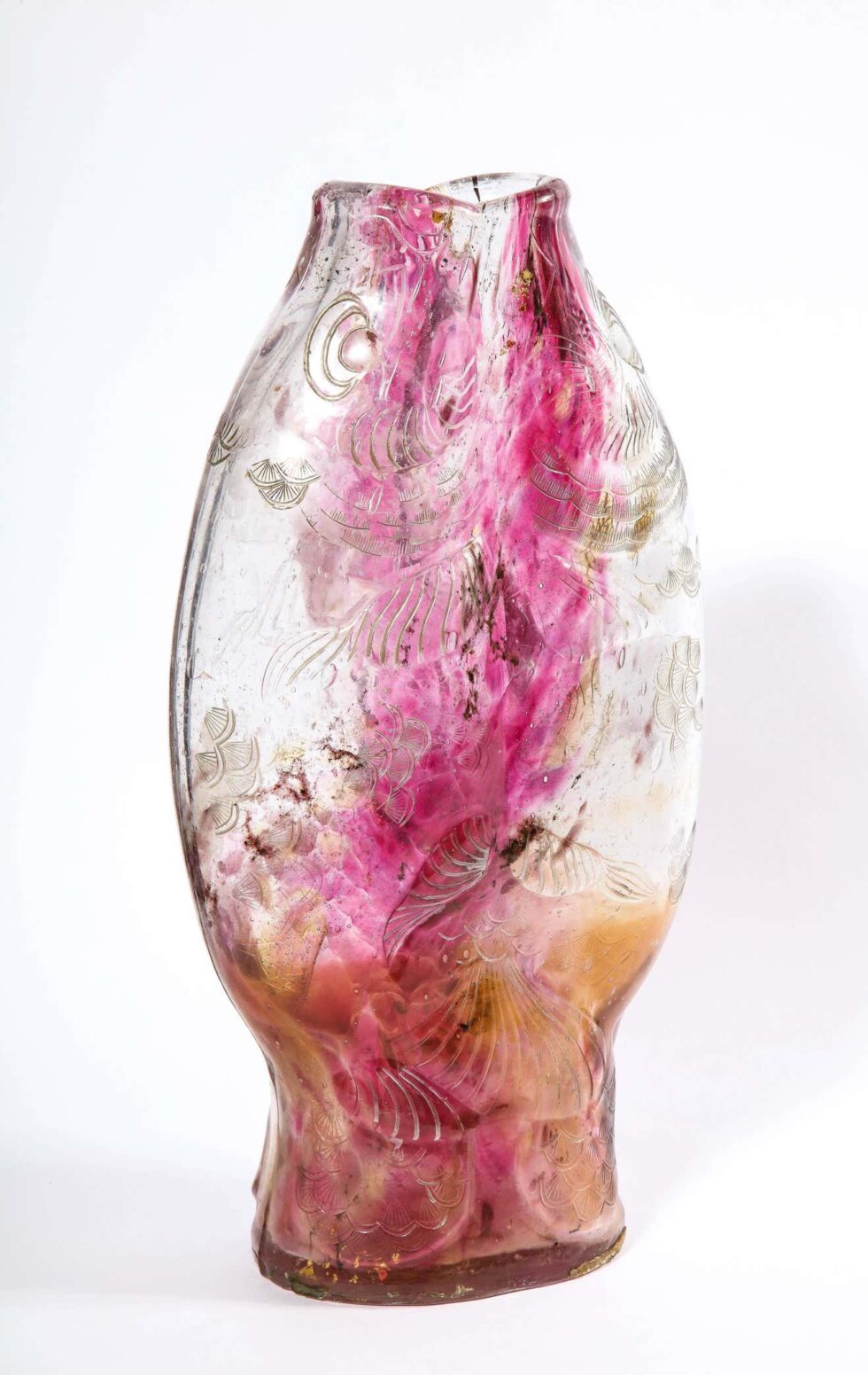 Emile Galle, A Rare & Important Ormolu-Mounted Double Carp Fish Pink-Glass Vase - Image 16