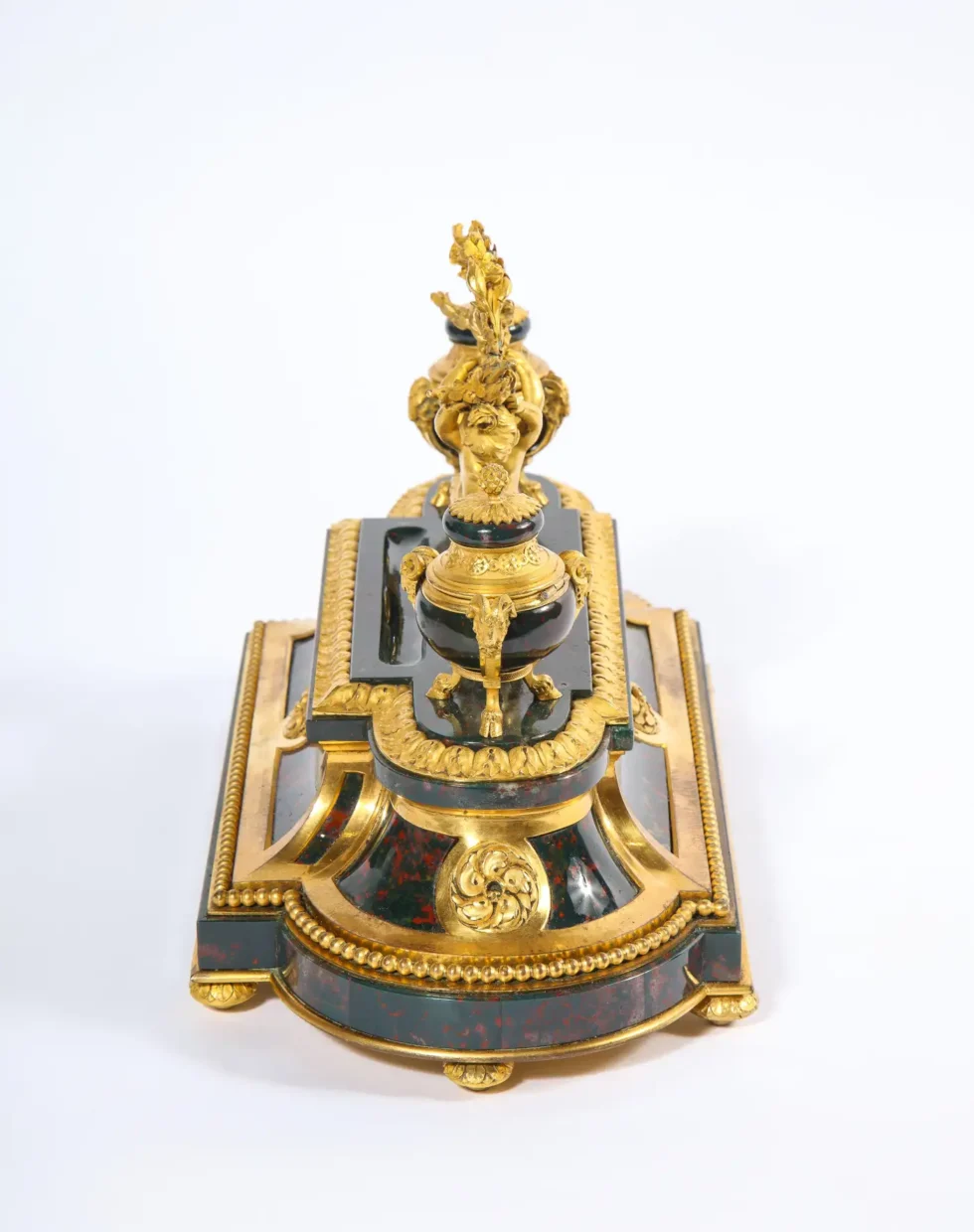 An Exquisite and Rare French Louis XVI Style Ormolu-Mounted Bloodstone Inkwell - Image 6