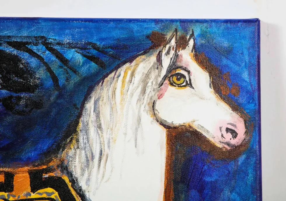 “Four Blue Squares” Oil on Canvas Painting - Image 7