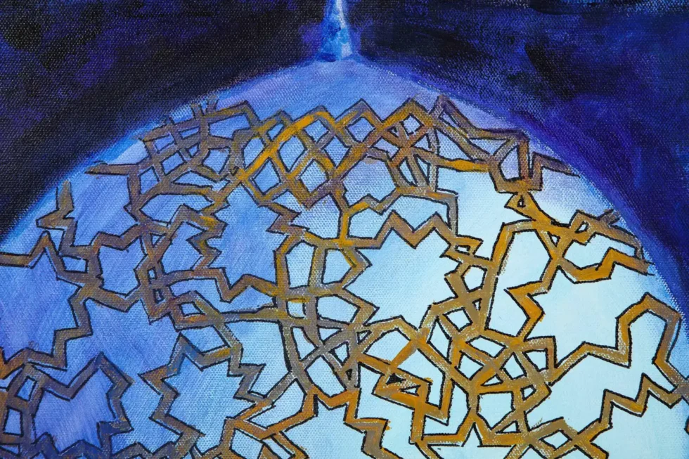 “Four Blue Squares” Oil on Canvas Painting - Image 13