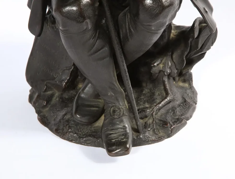 Rare Patinated Bronze Sculpture of Benjamin Franklin, by A. Carrier-Belleuse - Image 6