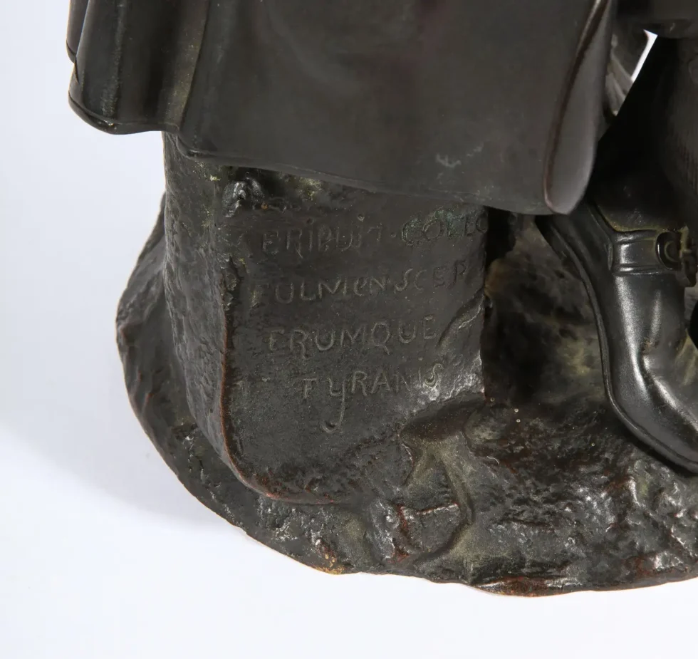 Rare Patinated Bronze Sculpture of Benjamin Franklin, by A. Carrier-Belleuse - Image 9