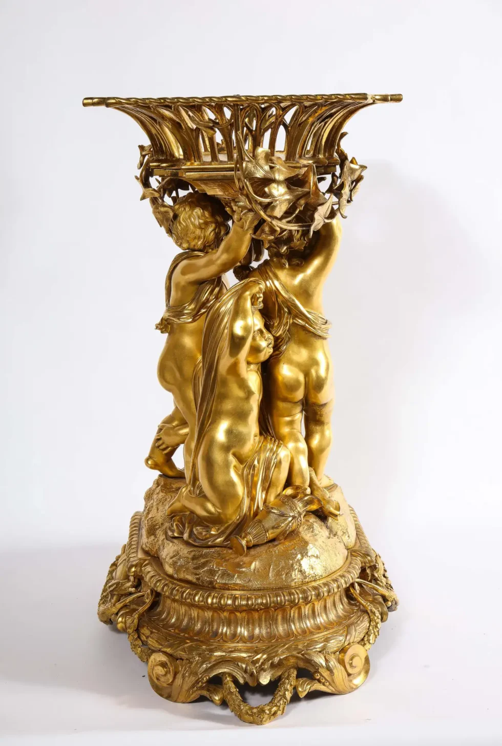 Exquisite Napoleon III French Ormolu Figural Basket Centerpiece, Circa 1880 - Image 6