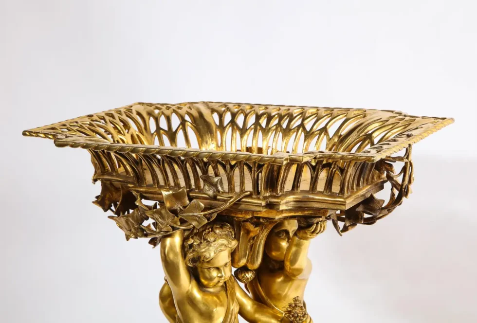 Exquisite Napoleon III French Ormolu Figural Basket Centerpiece, Circa 1880 - Image 13