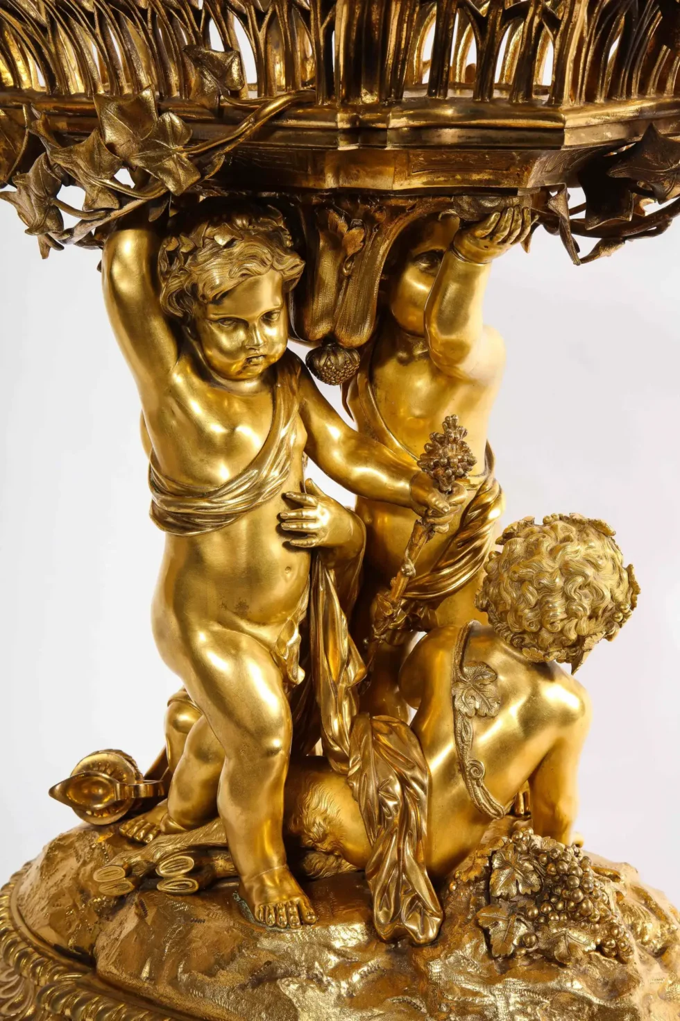 Exquisite Napoleon III French Ormolu Figural Basket Centerpiece, Circa 1880 - Image 16