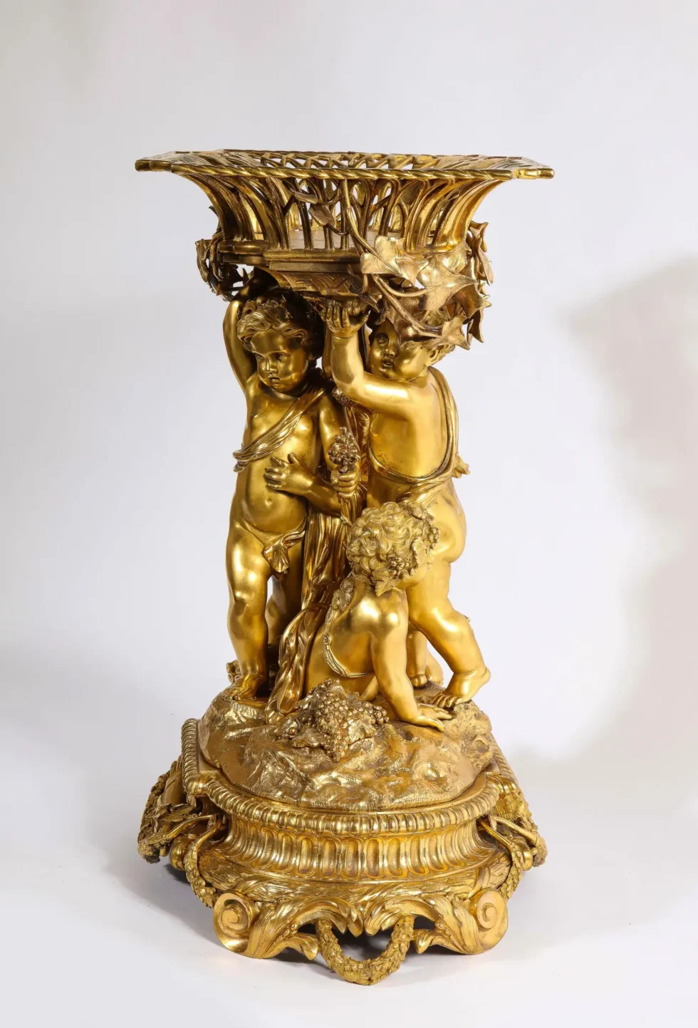 Exquisite Napoleon III French Ormolu Figural Basket Centerpiece, Circa 1880 - Image 18