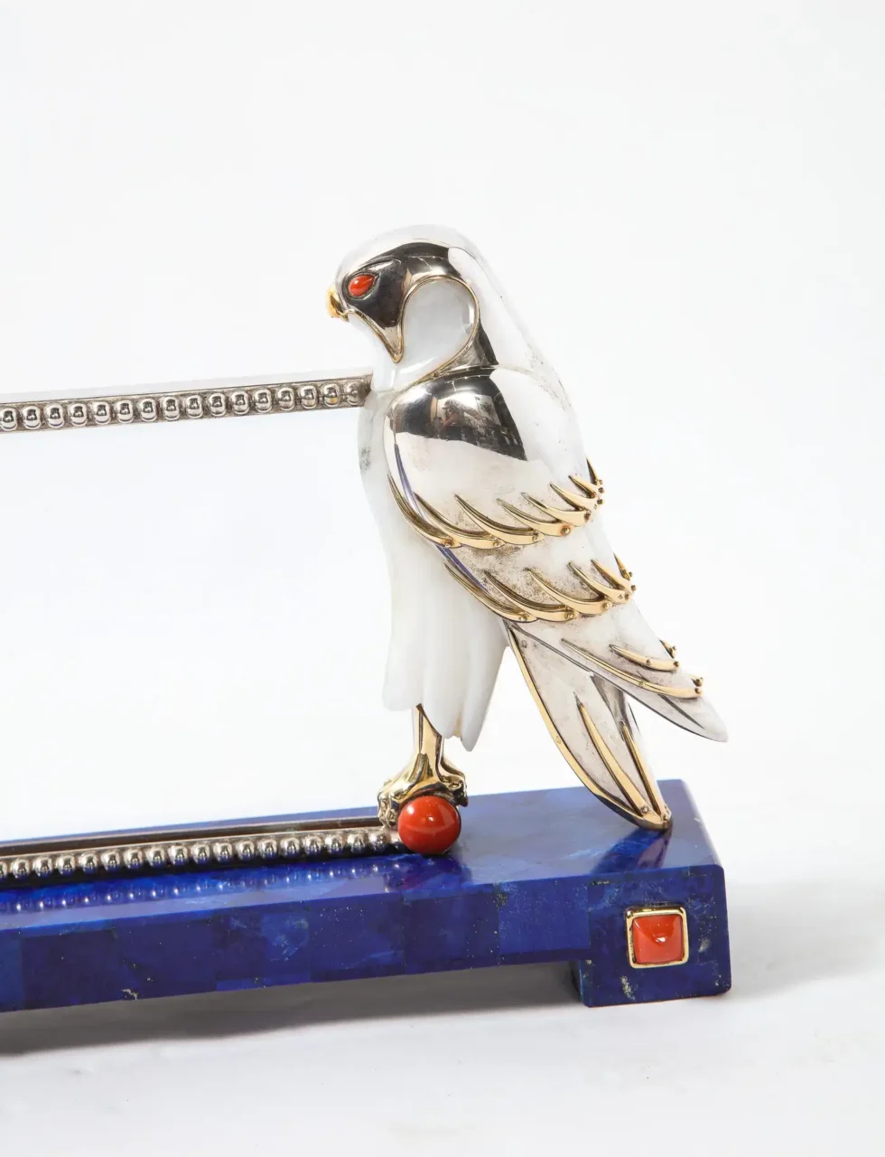 Mellerio Paris, a Silver, Gold, Lapis Lazuli, Coral, and Hardstone Picture Frame - Image 8