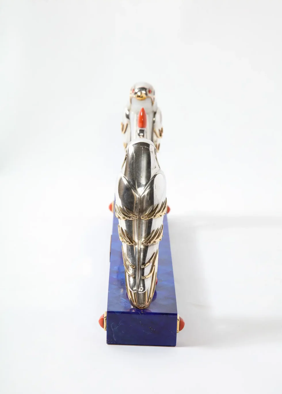 Mellerio Paris, a Silver, Gold, Lapis Lazuli, Coral, and Hardstone Picture Frame - Image 9