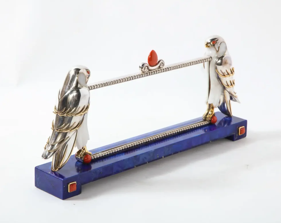 Mellerio Paris, a Silver, Gold, Lapis Lazuli, Coral, and Hardstone Picture Frame - Image 10