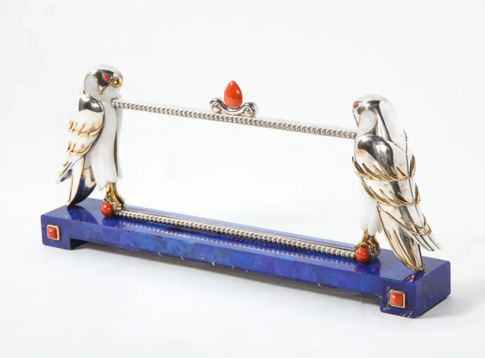 Mellerio Paris, a Silver, Gold, Lapis Lazuli, Coral, and Hardstone Picture Frame - Image 14