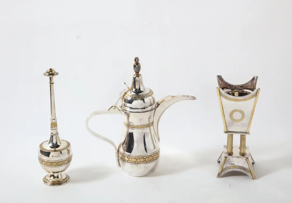 Margaret Thatcher and State of Qatar, Garrard & Co. Silver Gilt Presentation Set - Image 4