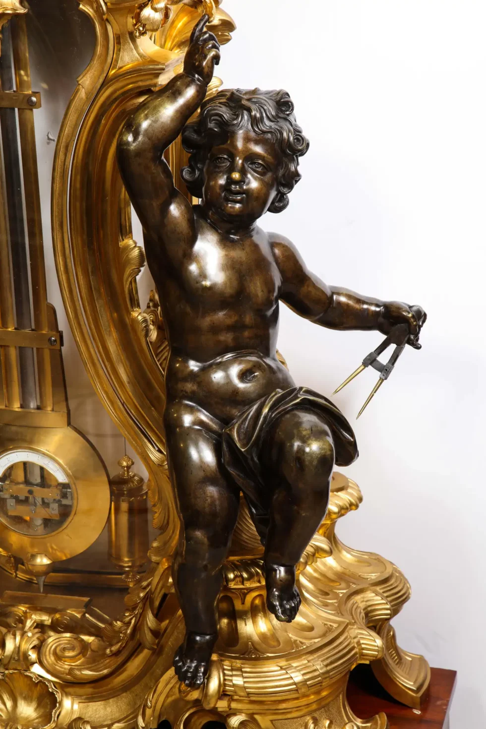 Palatial & Rare Napoleon III French Ormolu and Patinated Bronze Clock, Detouche - Image 2