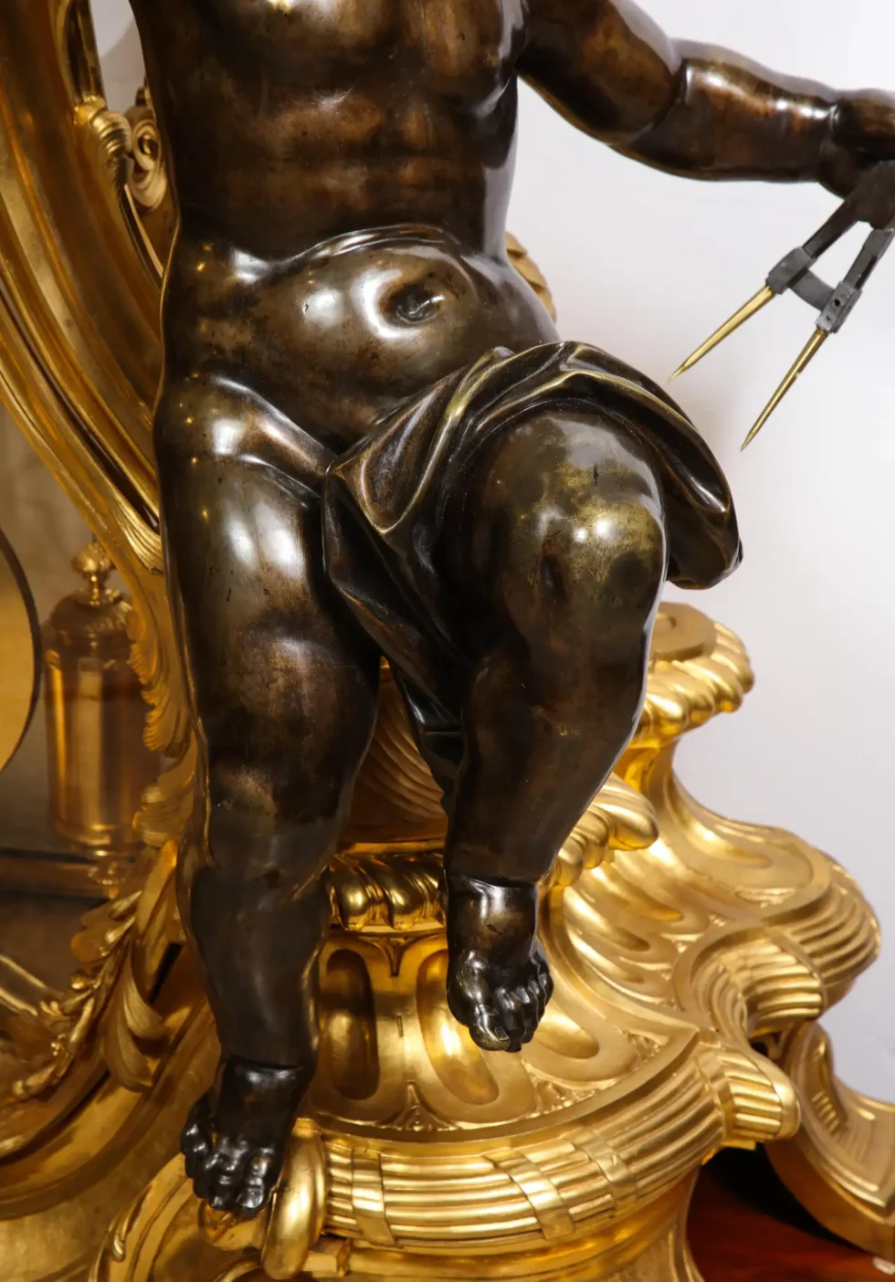 Palatial & Rare Napoleon III French Ormolu and Patinated Bronze Clock, Detouche - Image 4