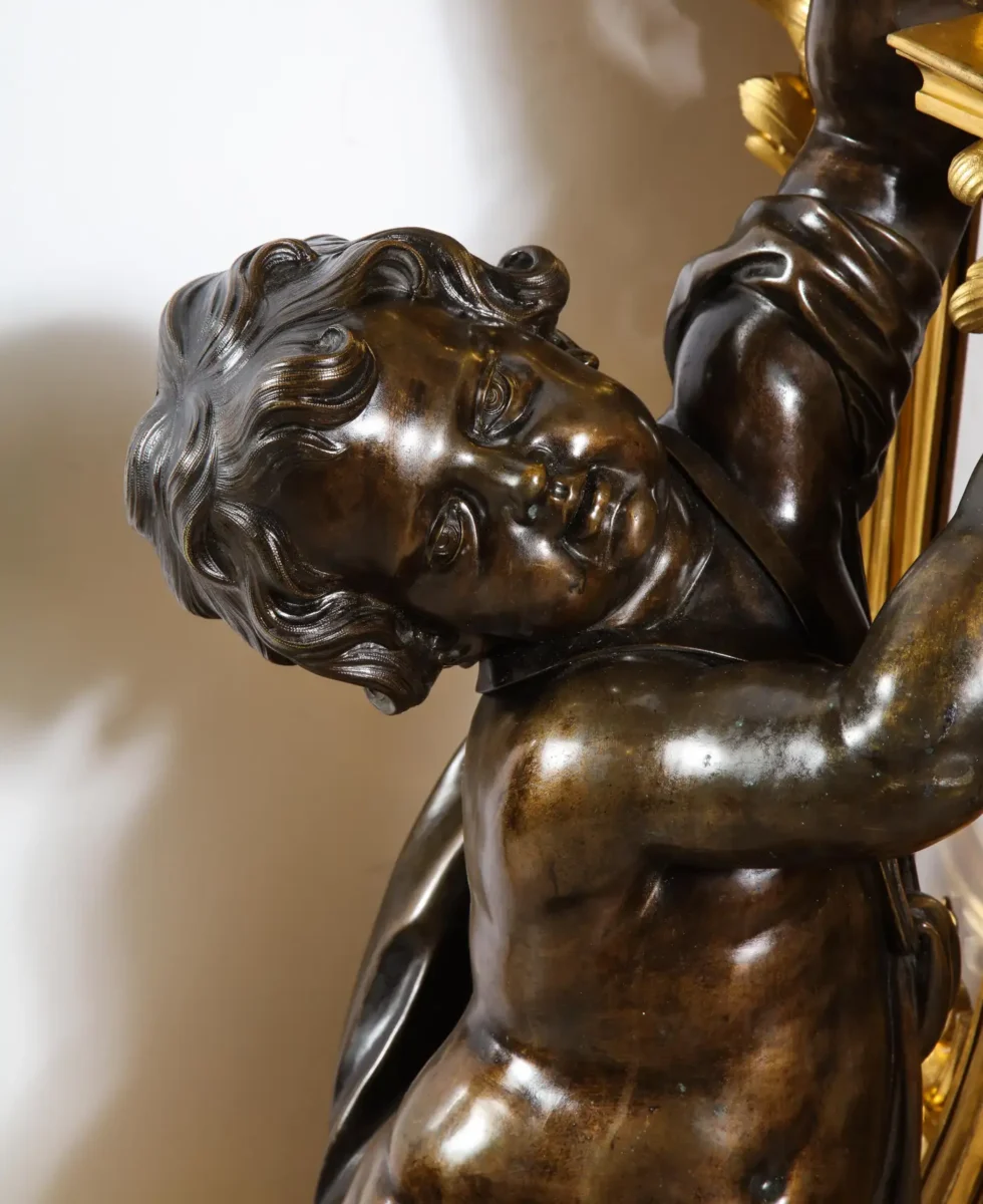 Palatial & Rare Napoleon III French Ormolu and Patinated Bronze Clock, Detouche - Image 17