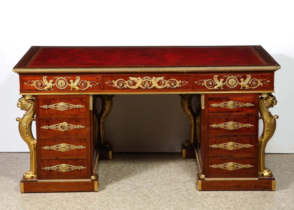 Alexandre Chevrie, Museum French Ormolu Mounted Mahogany Royal Executive Desk - Image 21