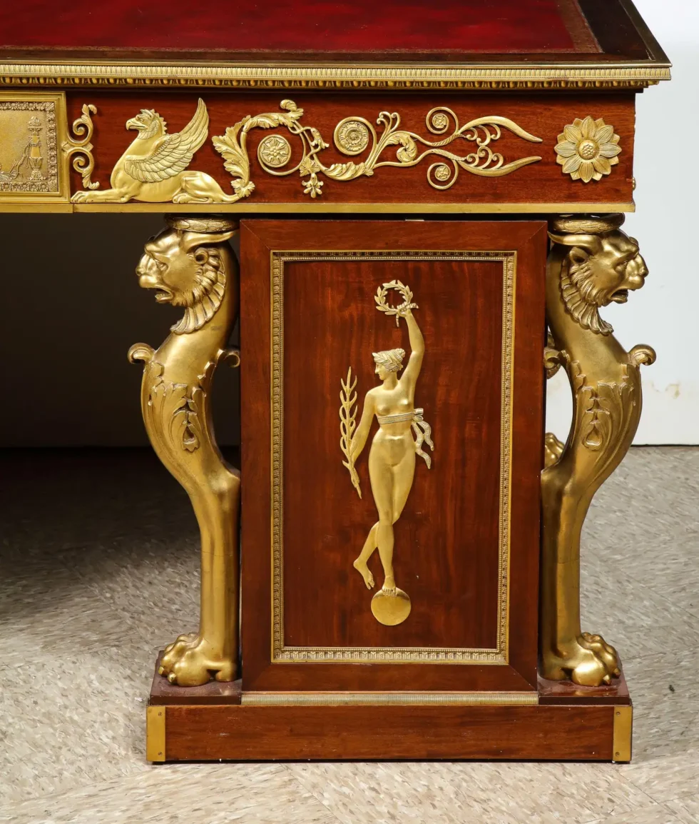 Alexandre Chevrie, Museum French Ormolu Mounted Mahogany Royal Executive Desk - Image 9