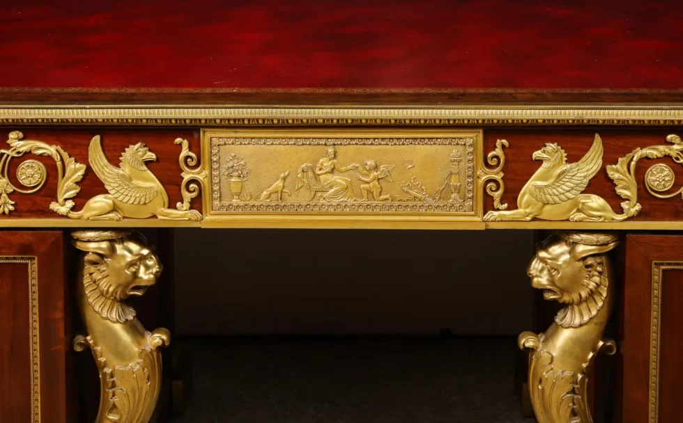 Alexandre Chevrie, Museum French Ormolu Mounted Mahogany Royal Executive Desk - Image 7