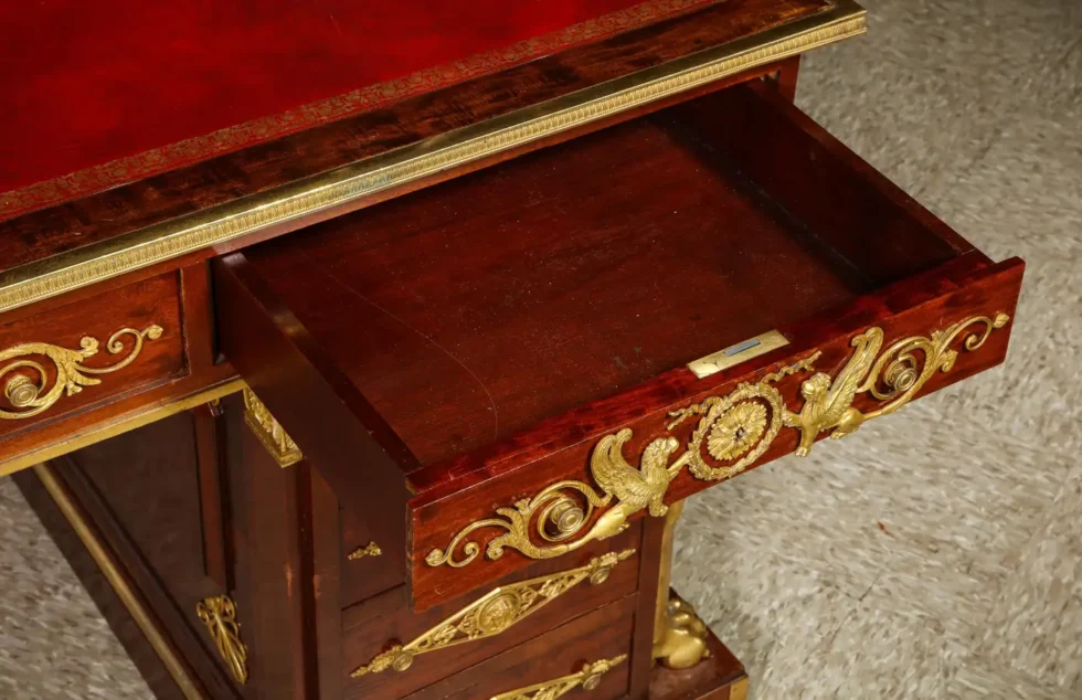 Alexandre Chevrie, Museum French Ormolu Mounted Mahogany Royal Executive Desk - Image 3