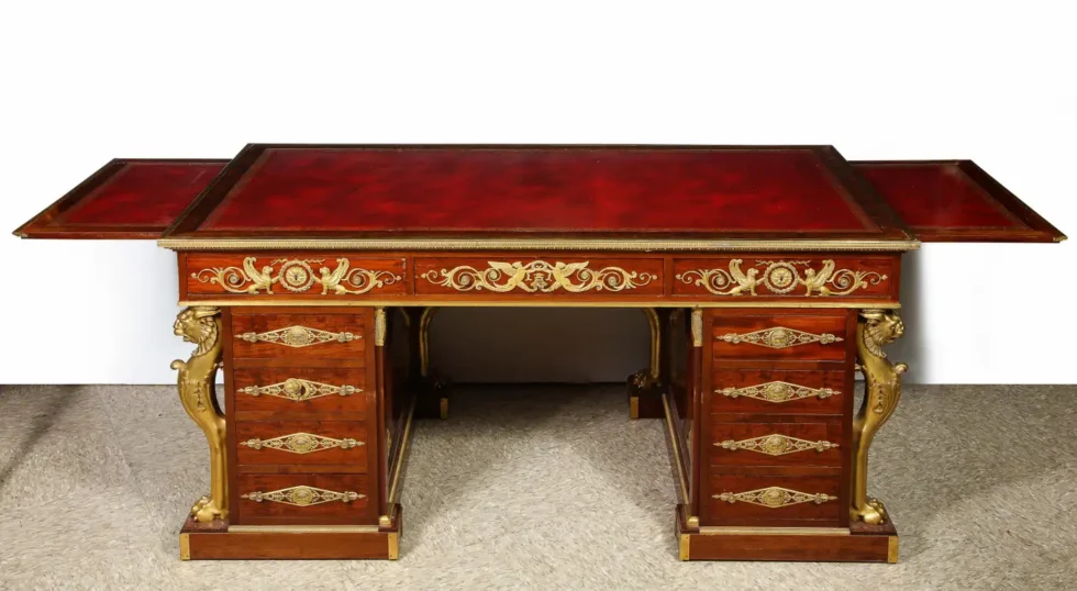 Alexandre Chevrie, Museum French Ormolu Mounted Mahogany Royal Executive Desk - Image 2